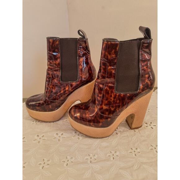 AllSaints Blaise Chelsea Leopard Boots Chunky Womens EU 37 US 7 - Picture 4 of 8